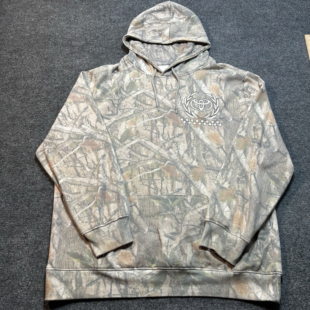 Toyota Camo Sweater Mens 2XL Beige Outdoor Hoodie